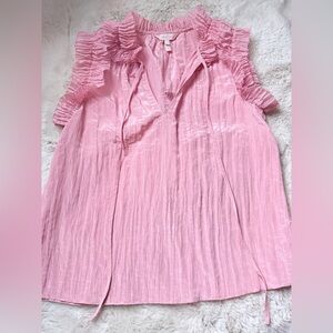 Rebecca Taylor Pink Ruffled Blouse